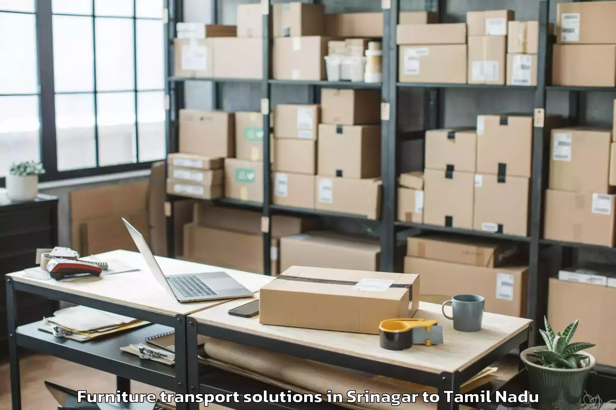 Expert Srinagar to Tuticorin Furniture Transport Solutions